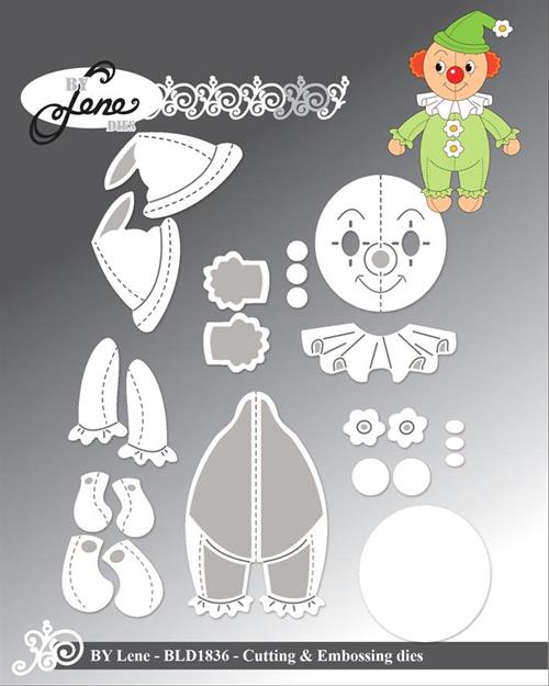 By Lene dies Clown Ansigt 3,2x3,4cm